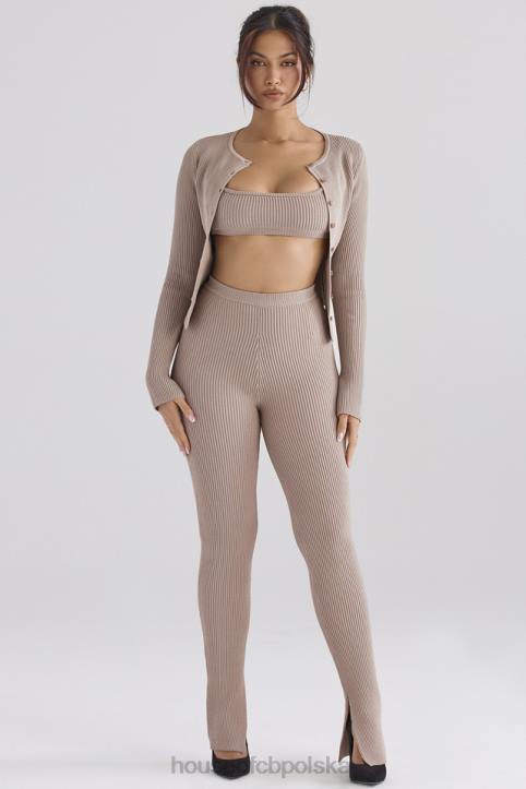 House of CB Ciemnoszare Legginsy Prążkowane Mitzi Idealne na Każdą Okazję