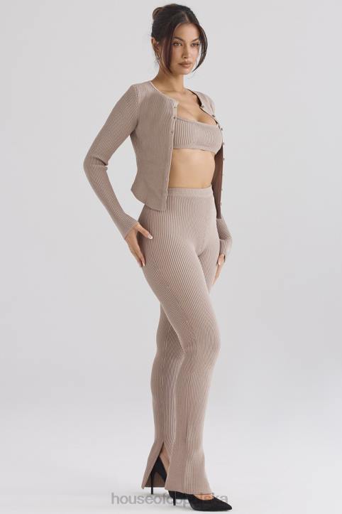 House of CB Ciemnoszare Legginsy Prążkowane Mitzi Idealne na Każdą Okazję