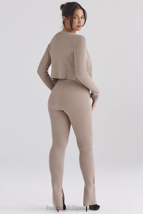 House of CB Ciemnoszare Legginsy Prążkowane Mitzi Idealne na Każdą Okazję