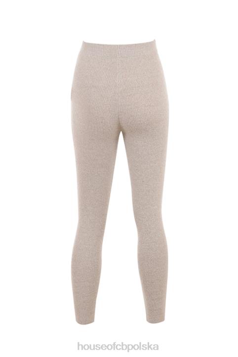 House of CB Opalowe Prążkowane Legginsy Sydney Modny Wybór