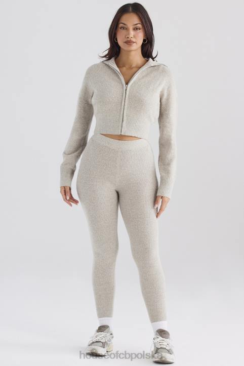 House of CB Opalowe Prążkowane Legginsy Sydney Modny Wybór
