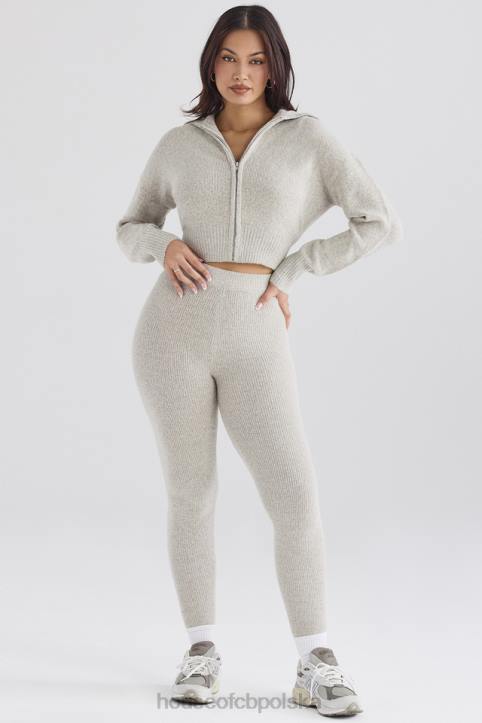 House of CB Opalowe Prążkowane Legginsy Sydney Modny Wybór