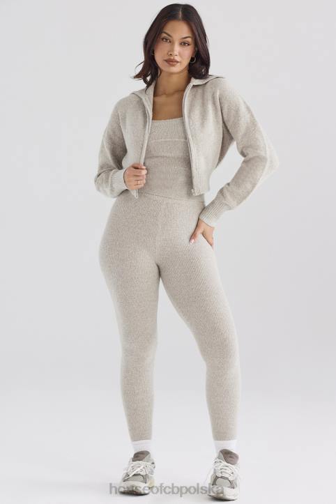 House of CB Opalowe Prążkowane Legginsy Sydney Modny Wybór