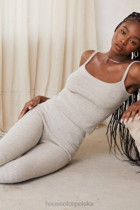 House of CB Opalowe Prążkowane Legginsy Sydney Modny Wybór