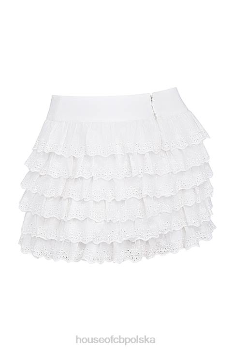 House of CB Biała mini spódniczka fifi stylowa warstwowa modna odzież