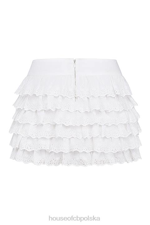 House of CB Biała mini spódniczka fifi stylowa warstwowa modna odzież