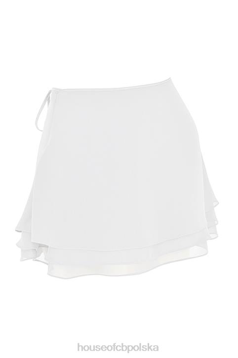 House of CB Biała zwiewna mini spódnica Clarice elegancka modna