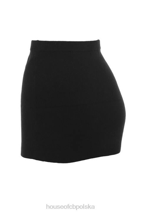 House of CB Czarna Mini Spódniczka Avril Kaszmirowa Elegancja