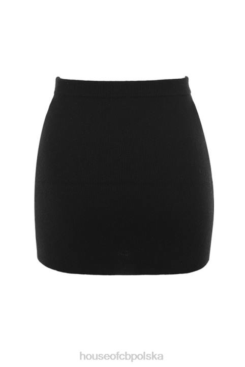House of CB Czarna Mini Spódniczka Avril Kaszmirowa Elegancja