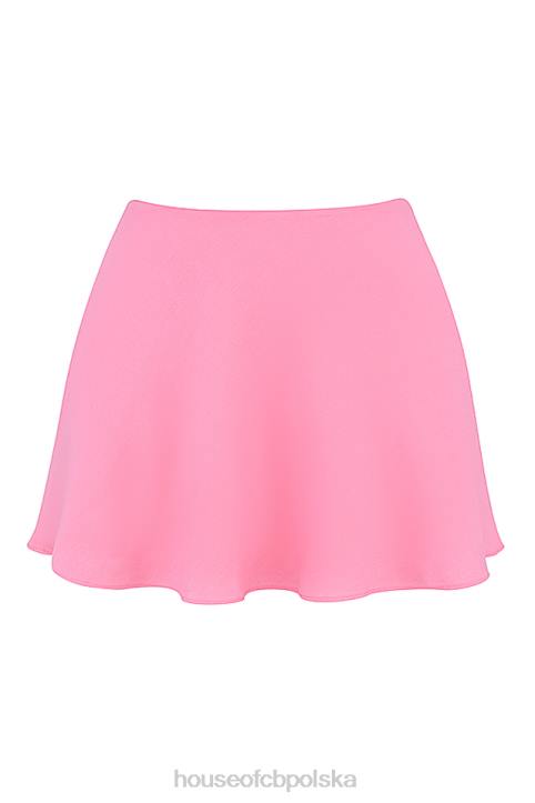 House of CB Różowa Zwiewna Mini Spódniczka Francuska Stylowa