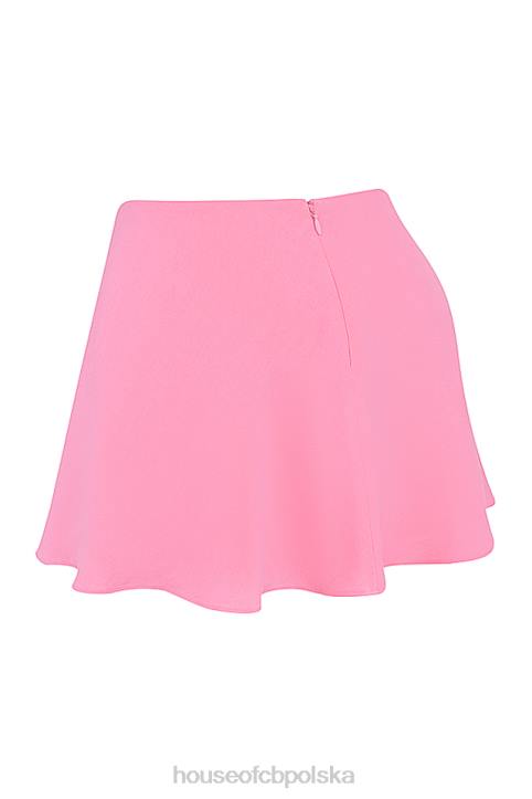 House of CB Różowa Zwiewna Mini Spódniczka Francuska Stylowa