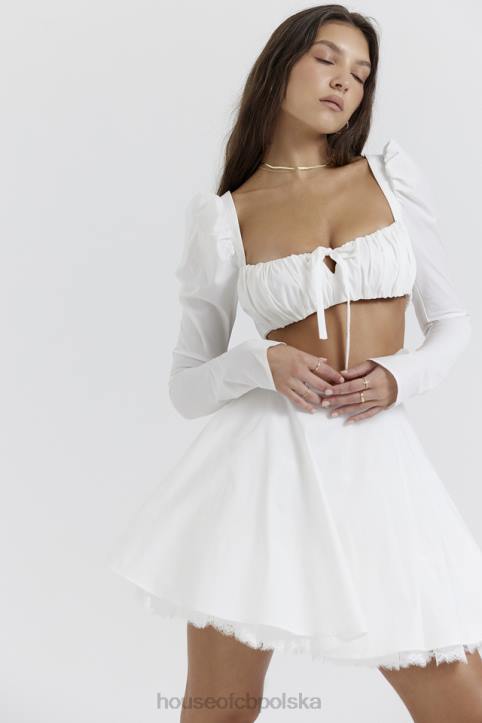 House of CB Minispódniczka Nahla z białą kokardką modna i stylowa