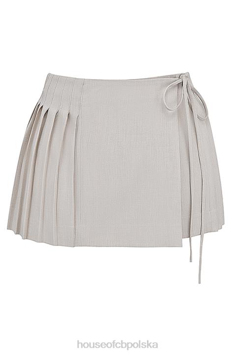 House of CB Plisowana mini spódniczka kamienna Tatum modna odzież na każdą okazję