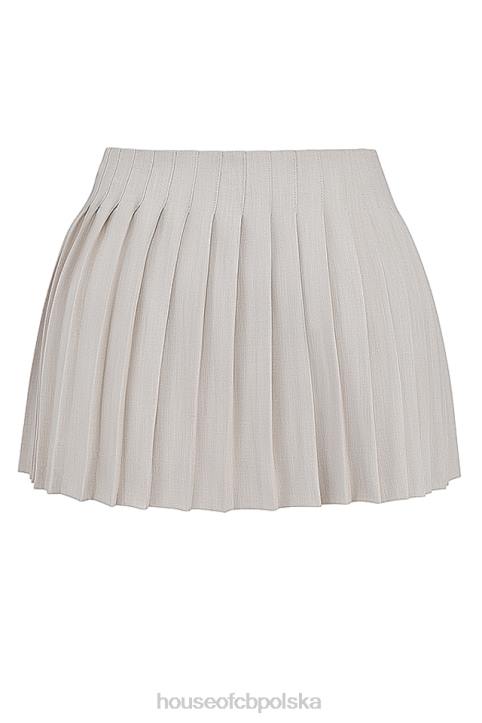 House of CB Plisowana mini spódniczka kamienna Tatum modna odzież na każdą okazję