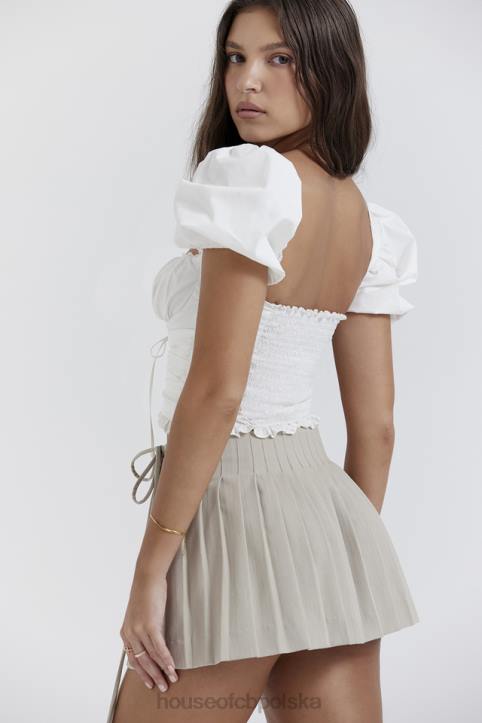 House of CB Plisowana mini spódniczka kamienna Tatum modna odzież na każdą okazję