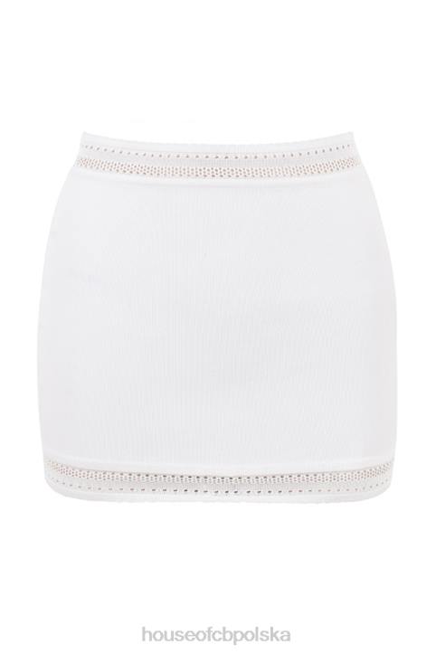 House of CB Elegancka mini spódniczka z dzianiny w kolorze kości słoniowej