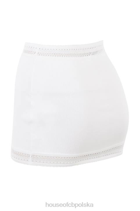 House of CB Elegancka mini spódniczka z dzianiny w kolorze kości słoniowej