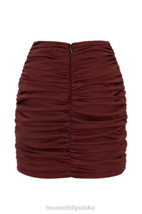 House of CB Mini Spódniczka Keeley Raisin Zmarszczenia Modna Odzież