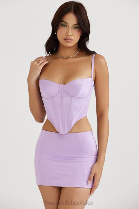 House of CB Elodie Mini Spódniczka Satynowa Orchidea Trendy Moda