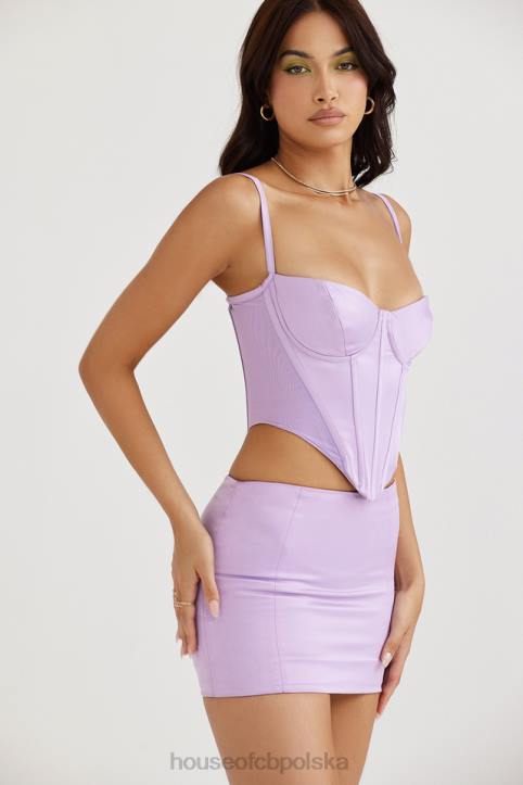 House of CB Elodie Mini Spódniczka Satynowa Orchidea Trendy Moda
