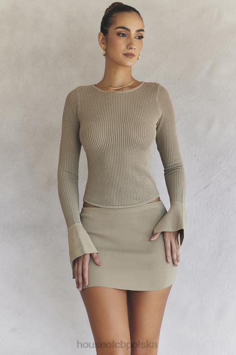 House of CB Mini Spódnica Dzianinowa Ciemnoszara Trendy Modne Must Have