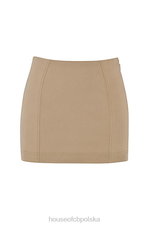 House of CB Beżowa Mini Spódniczka Wyszczuplająca Nisha 4PND927 Modna Odzież