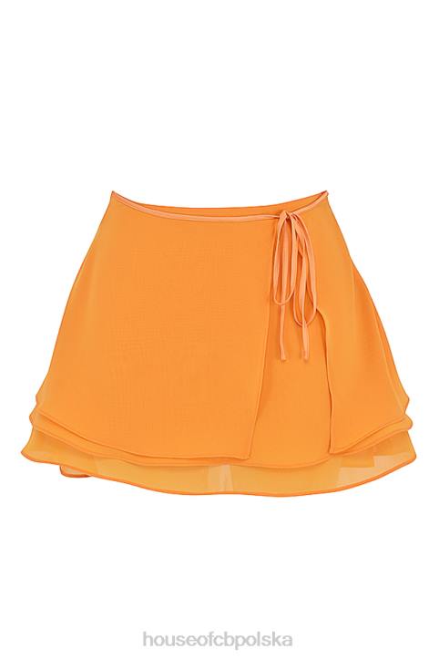 House of CB Zwiewna spódnica mini Clarice Mandarynka modna odzież na każdą okazję