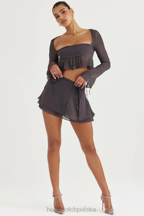 House of CB Zwiewna Mini Spódnica Clarice Shadow Trendy Modne Odzież
