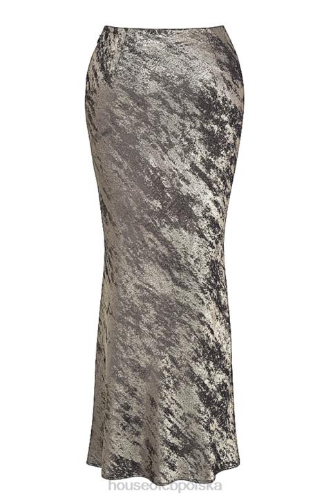 House of CB Midi Spódnica Clara Pewter Elegancka Moda Kobieca