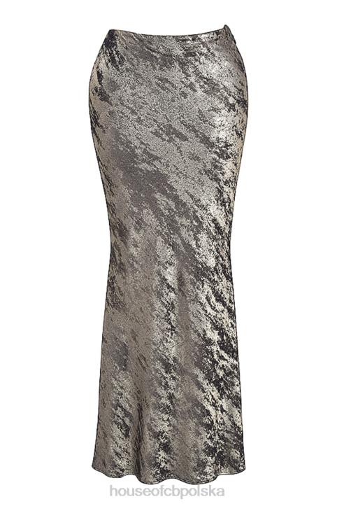 House of CB Midi Spódnica Clara Pewter Elegancka Moda Kobieca