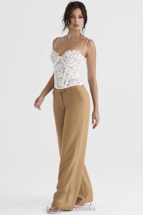 House of CB Cameron Caramel luźne dopasowane spodnie trendy stylowe odzież