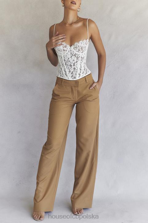 House of CB Cameron Caramel luźne dopasowane spodnie trendy stylowe odzież