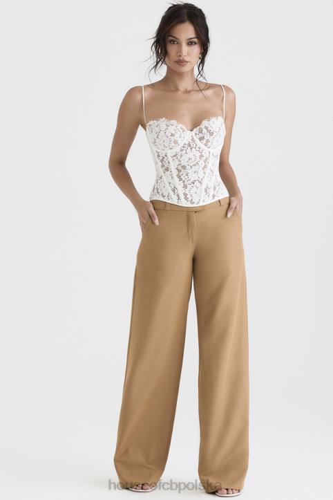 House of CB Cameron Caramel luźne dopasowane spodnie trendy stylowe odzież