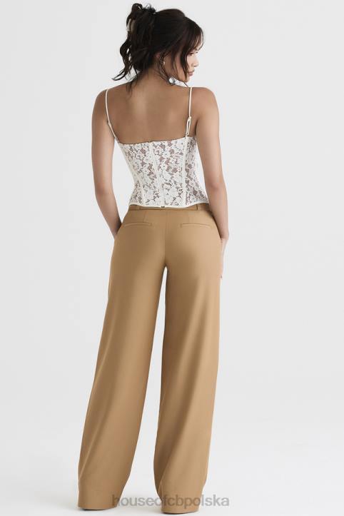 House of CB Cameron Caramel luźne dopasowane spodnie trendy stylowe odzież