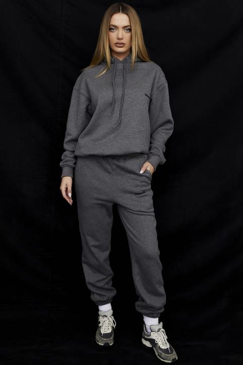 House of CB Ciemnoszare Polarowe Spodnie do Joggingu Komfortowe i Stylowe