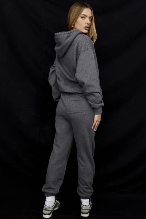 House of CB Ciemnoszare Polarowe Spodnie do Joggingu Komfortowe i Stylowe