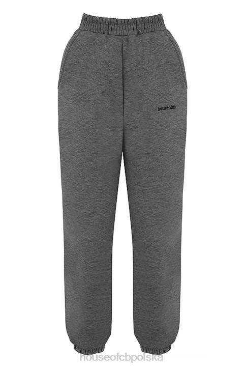 House of CB Ciemnoszare Polarowe Spodnie do Joggingu Komfortowe i Stylowe