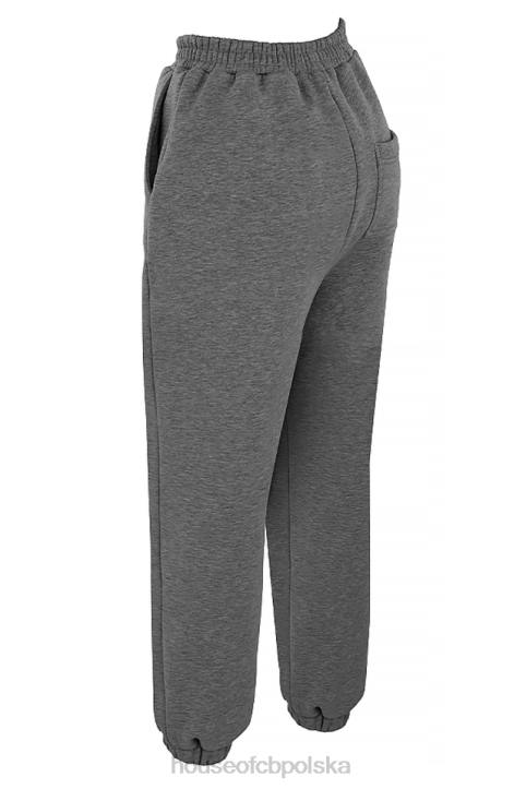 House of CB Ciemnoszare Polarowe Spodnie do Joggingu Komfortowe i Stylowe