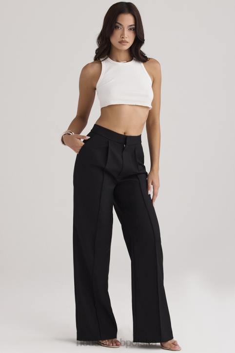 House of CB Luźne Czarne Spodnie Alivia Stylowe i Modne