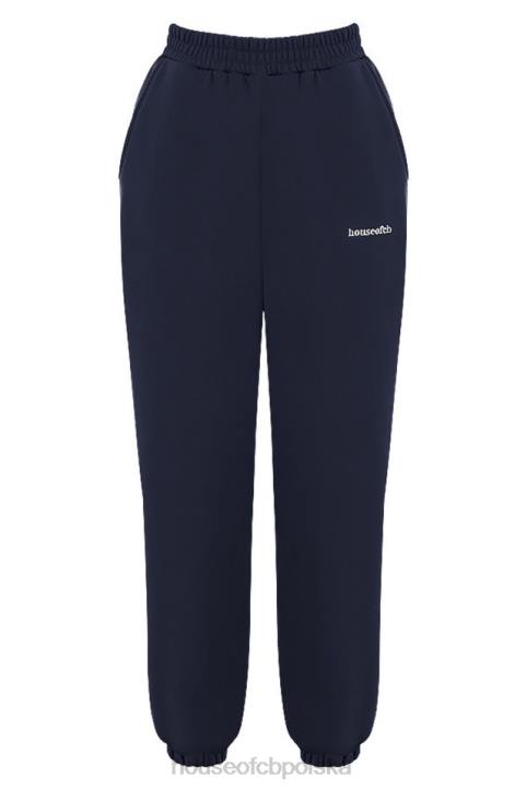 House of CB Granatowe Spodnie do Joggingu Polarowe Komfort i Styl