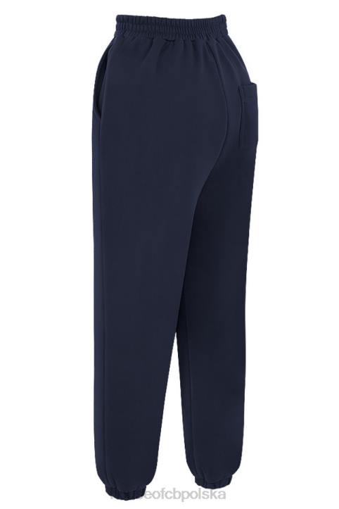 House of CB Granatowe Spodnie do Joggingu Polarowe Komfort i Styl