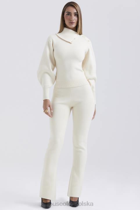 House of CB Kremowe Spodnie Kaszmirowe Nereida Trendy Moda