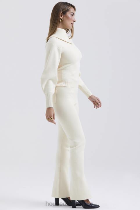 House of CB Kremowe Spodnie Kaszmirowe Nereida Trendy Moda