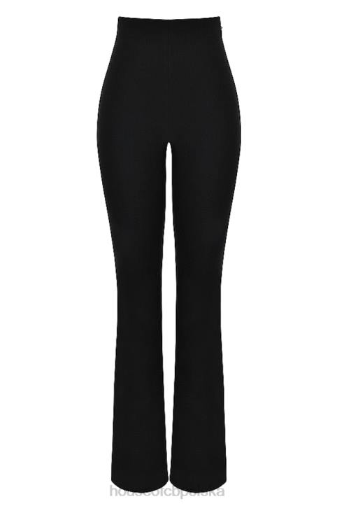 House of CB Eleganckie Czarne Spodnie z Wysokim Stanem