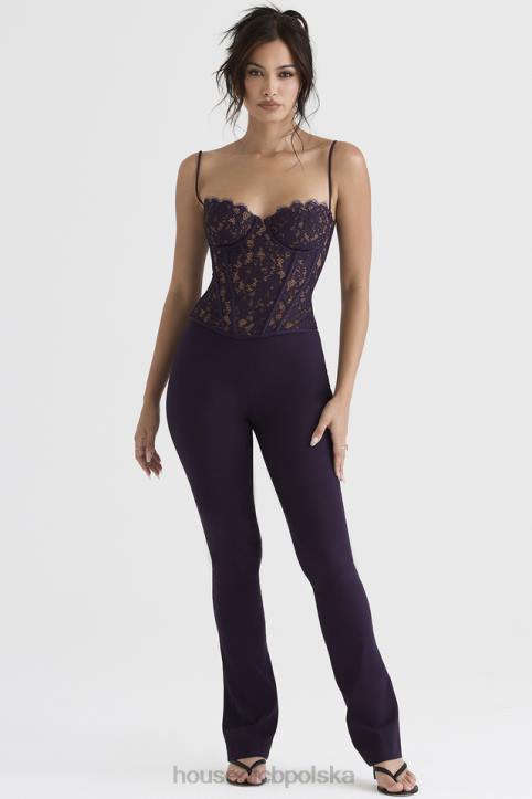 House of CB Spodnie Laurel Night Shade Wysoki Stan Modne i Eleganckie