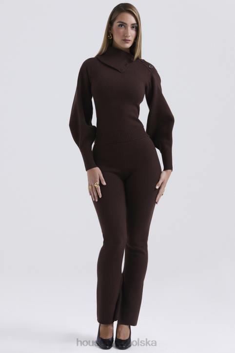 House of CB Spodnie Nereida Kaszmirowe Czekoladowe Trendy Modowe
