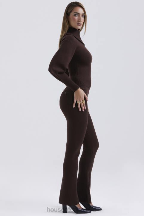 House of CB Spodnie Nereida Kaszmirowe Czekoladowe Trendy Modowe