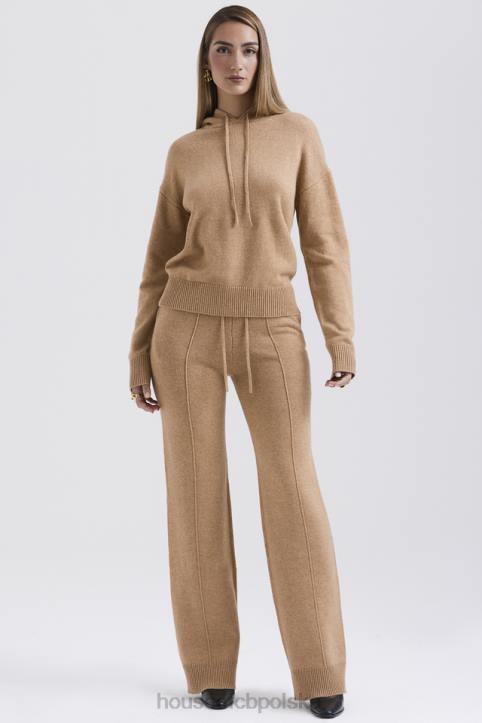 House of CB Spodnie Yalina Camel z kaszmirem modna odzież damska