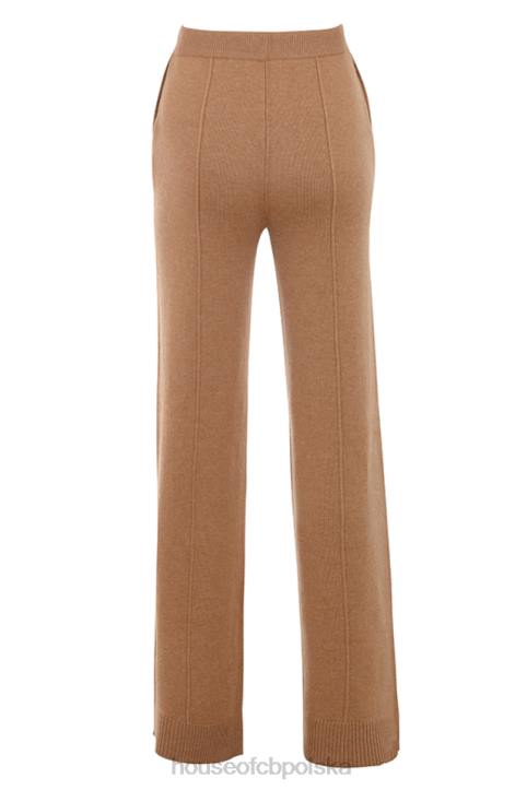 House of CB Spodnie Yalina Camel z kaszmirem modna odzież damska