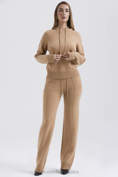 House of CB Spodnie Yalina Camel z kaszmirem modna odzież damska
